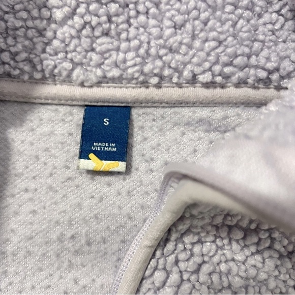Old Navy Women’ Crop Sherpa Quarter Zip Size Small Lavender Purple Spread Collar - Picture 7 of 12